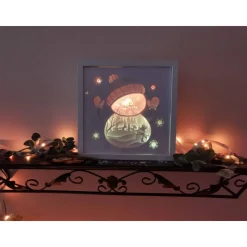 Beleuchteter Bilderrahm mit Weihnachtsmotiv und Farbwechsel.