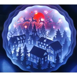 Beleuchteter Bilderrahm mit Weihnachtsmotiv und Farbwechsel.