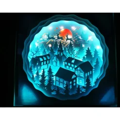 Beleuchteter Bilderrahm mit Weihnachtsmotiv und Farbwechsel.