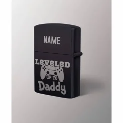 Benzin Metallfeuerzeug mit Gravur "LEVEL UP"