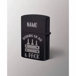 Benzin Metallfeuerzeug mit Gravur "SIX PACK"