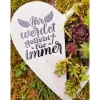 Bepflanztes Herz aus Beton mit Schriftzug Grabschmuck Trauer Grabgesteck Grabherz Personalisierbar