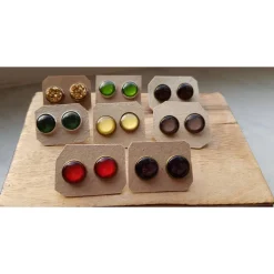 Überraschungs-Ohrringe 12mm Cabochon Ohrstecker Bronze oder Silber – Einzigartiger Modeschmuck