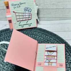 Besondere Karte Geburtstagskarte Geldgeschenk Wunscherfüller Shopping-Bonus Reagenzglas Wasserfall Handmade Stampin‘ Up!