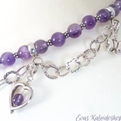 Besondere Trachtenkette aus Amethyst und Silber, Wies`n