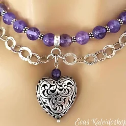 Besondere Trachtenkette aus Amethyst und Silber, Wies`n
