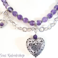 Besondere Trachtenkette aus Amethyst und Silber, Wies`n