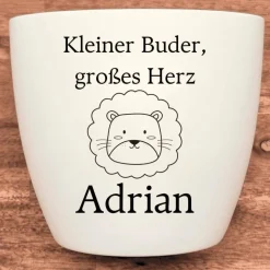 Besonderes Geschenk - Blumentopf graviert - Kleiner Bruder