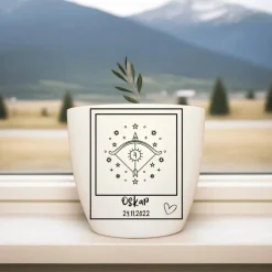 Besonderes Geschenk - Blumentopf graviert - Sternzeichen Schütze