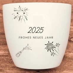 Besonderes Geschenk - Blumentopf graviert - Frohes Neues