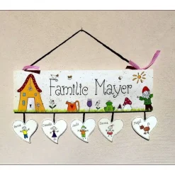 besonderes Hochzeitsgeschenk für das Brautpaar, Türschild Familie personalisiert mit Namen, Geschenk zur Hochzeit
