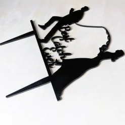 Best Catch Ever - Acryl Cake Topper Figuren für Hochzeitstorte | Schwarz Angel Topper | Lustiger Tortenstecker
