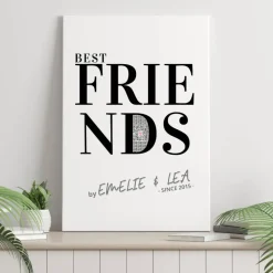 Beste Freunde | Personalisiertes Bild auf Leinwand 20x30cm | BFF