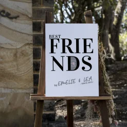 Beste Freunde | Personalisiertes Bild auf Leinwand 20x30cm | BFF