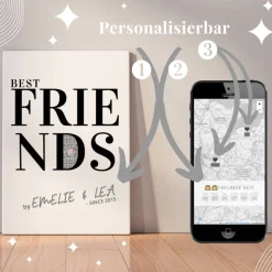 Beste Freunde | Personalisiertes Bild auf Leinwand 20x30cm | BFF