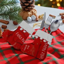 Bestecktasche in Stiefelform, Geschenktasche 2er Set