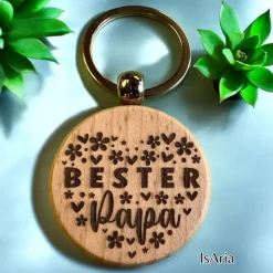 Bester Papa Holz Schlüsselanhänger/personalisiert/Vatertag