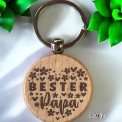 Bester Papa Holz Schlüsselanhänger/personalisiert/Vatertag