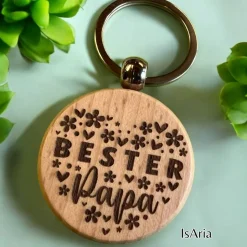 Bester Papa Holz Schlüsselanhänger/personalisiert/Vatertag