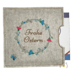 Bestickte Geschenkverpackung eigener Wunschtext für Schokolade Geschenkidee Schokoladenhülle Muttertag Ostern Geburtstag