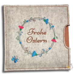 Bestickte Geschenkverpackung eigener Wunschtext für Schokolade Geschenkidee Schokoladenhülle Muttertag Ostern Geburtstag