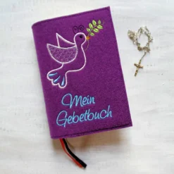 Bestickte Gotteslobhülle aus Filz *Taube *individuell angefertigt