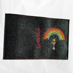 bestickte Hülle für das Gottes - Lob, dunkelgrün-meliert, hochwertiger Filz