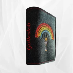 bestickte Hülle für das Gottes - Lob, dunkelgrün-meliert, hochwertiger Filz