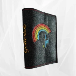 bestickte Hülle für das Gottes - Lob, dunkelgrün-meliert, hochwertiger Filz