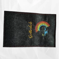 bestickte Hülle für das Gottes - Lob, dunkelgrün-meliert, hochwertiger Filz