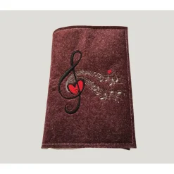 bestickte Hülle für das Gottes - Lob, dunkelrot-meliert, hochwertiger Filz