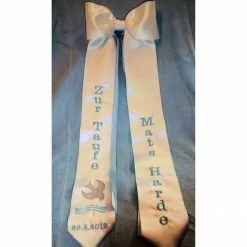 bestickte Schleife "Taube"