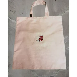 Bestickte Stofftasche mit Weihnachtsmann im Weinglas