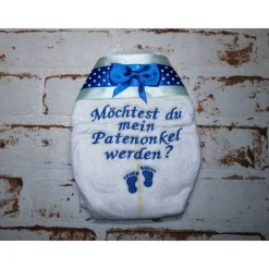 Bestickte Windel für Taufe