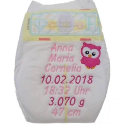 Bestickte Windel mit Name