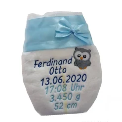 Bestickte Windel mit Name