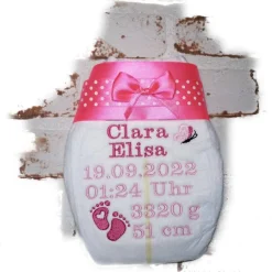 Bestickte Windel mit Name