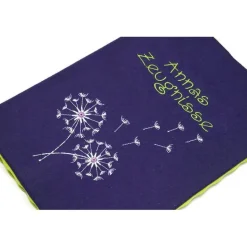 bestickte Zeugnismappe aus Filz, personalisiert, Pusteblume, Einschulungsgeschenk, Geschenk Schulanfang Mädchen