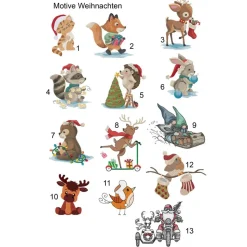 Bestickter Weihnachtsbeutel Motorrad-Santa personalisierter Nikolausbeutel weihnachtlicher Wunschname flauschige Krempe