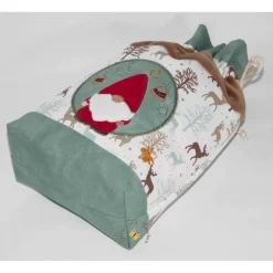 Bestickter Weihnachtsbeutel Nikolaus-Applikation personalisierter Nikolausbeutel weihnachtlicher Geschenksack Wunschname