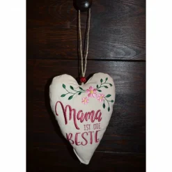 Besticktes Herz Anhänger Deko Geschenkanhänger Muttertag Geburtstag