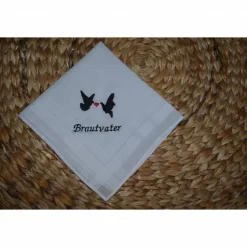 Besticktes Hochzeitstaschentuch Brautvater
