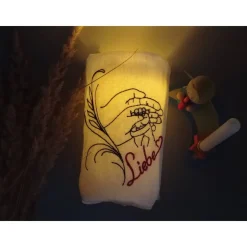 Besticktes Lichtersäckchen, Trauerlicht, Erinnerungslicht - Liebe mit Händen - Gedenklicht, Fehlgeburt