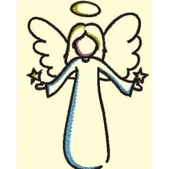 Besticktes Lichtersäckchen, Trauerlicht, Erinnerungslicht - Engel mit Initialen - Gedenklicht, Trauerbewältigung Sternen