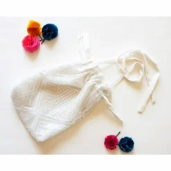 BEUTEL bestickt mit Pailletten Hochzeit Art-Deco Muster