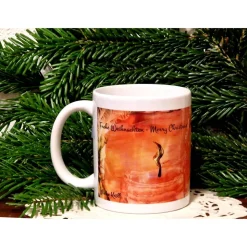 Bezaubernde Keramiktasse zur Vorweihnachtszeit