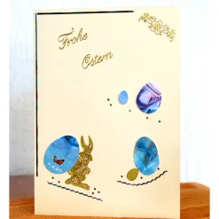 Bezaubernde Osterkarte als Unikat mit Encaustic-Malerei