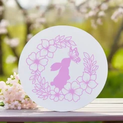 Bügelbild für Ostern - Frühlings Deko mit Blumen und Osterhasen // DIY Osterdeko