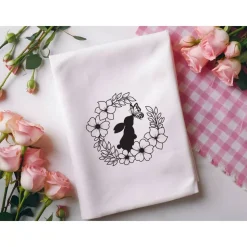 Bügelbild für Ostern - Frühlings Deko mit Blumen und Osterhasen // DIY Osterdeko