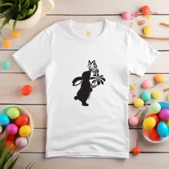 Bügelbild für Ostern - Frühlings Deko mit Blumen, Schmetterling und Osterhasen